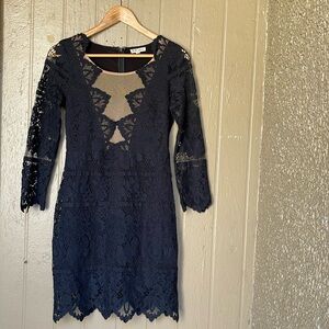For Love & Lemons lace noir mini dress